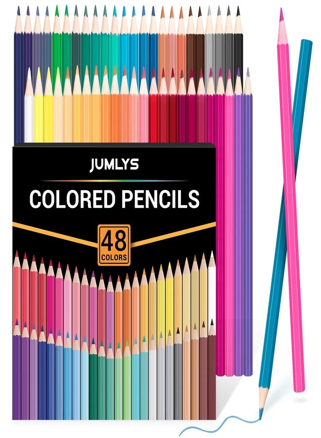 Jumlys 48 Pack Colored Pencils Set, Pre-sharpened Coloring Pencils for Kids Beginners, Colored Pencils for Adult Coloring Books, Ideal Art Supplies for Sketching, Coloring & Painting - Image 1